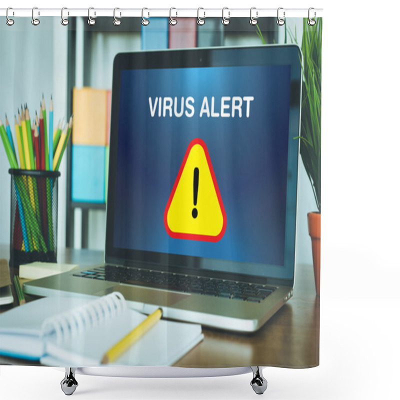 Personality  Virus Alert Sign Shower Curtains