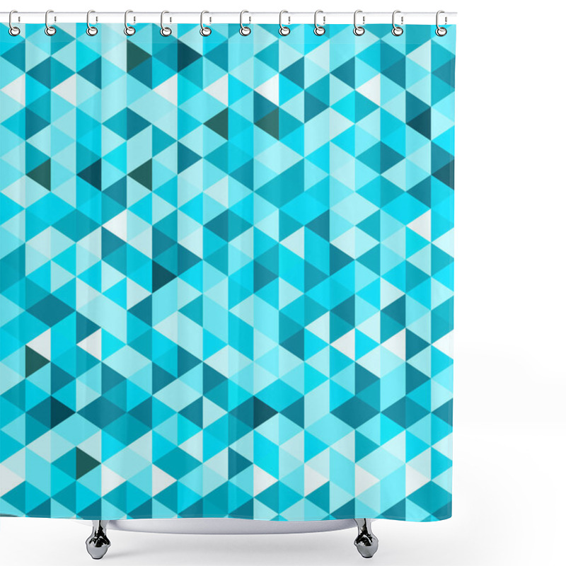 Personality  Blue Geometric Background Shower Curtains