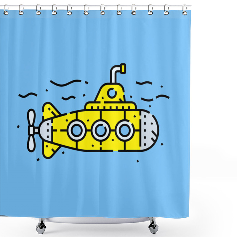 Personality  Yellow Submarine Icon Shower Curtains