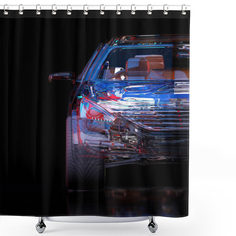 Personality  Transparent Model Cars. Shower Curtains