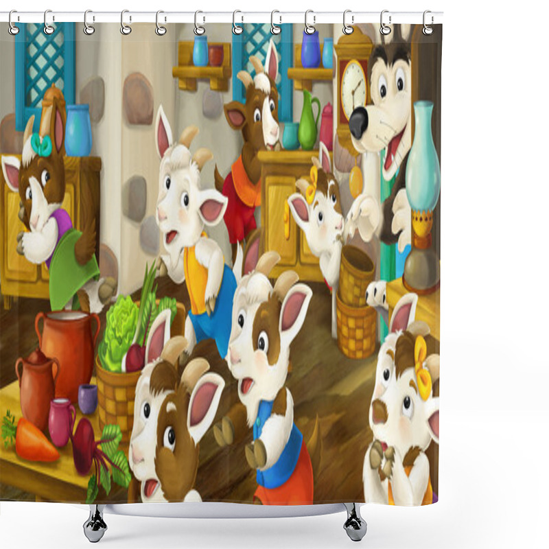 Personality  Cartoon Fairy Tale Scene Shower Curtains