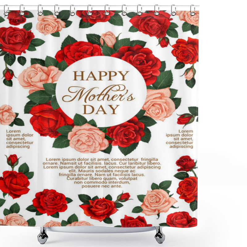 Personality  Vector Rose Flowers Poster For Mothers Day Shower Curtains