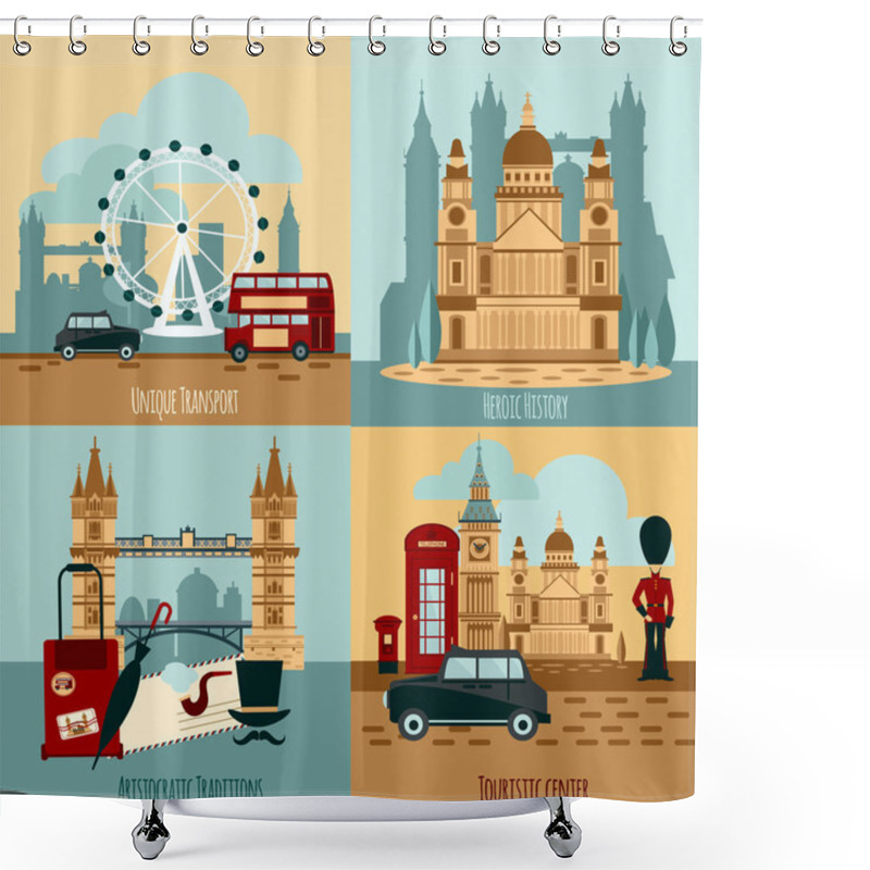 Personality  London Touristic Set Shower Curtains