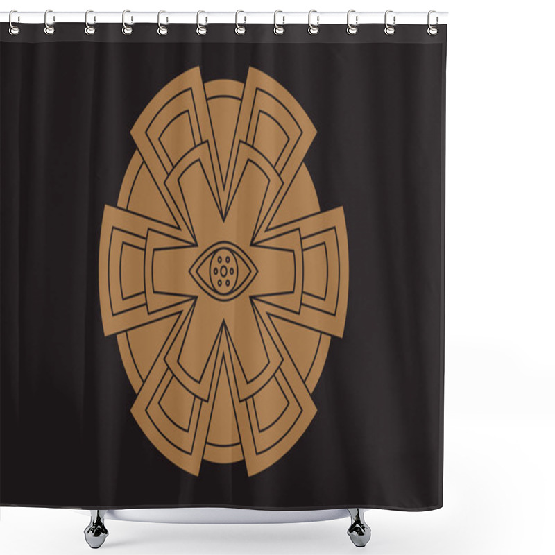 Personality  Vector Geometric Alchemy Symbol With Eye, Sun. Abstract Occult And Mystic Signs. Linear Logo And Spiritual Design. Concept Of Imagination, Magic, Creativity, Religion, Astrology. Shower Curtains