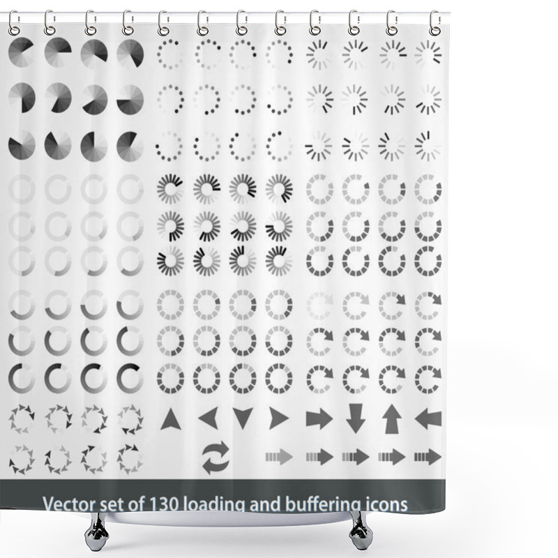 Personality  Set Of 130 Loading And Buffering Icons Shower Curtains