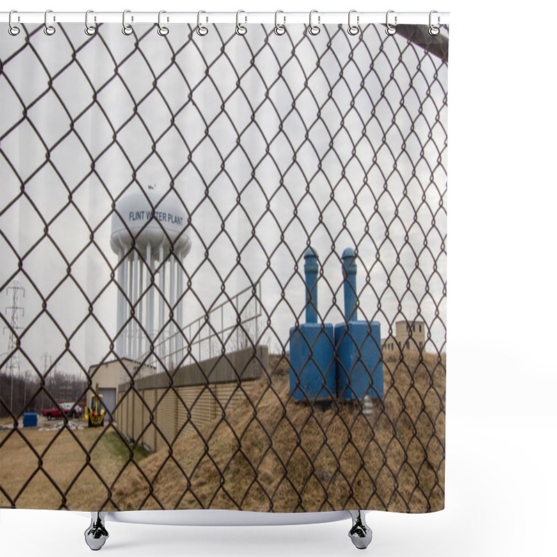 Personality  Flint Michigan Water Tower Shower Curtains