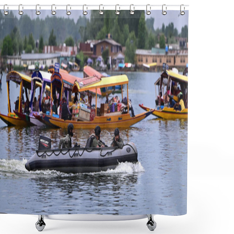 Personality  SRINAGAR INDIA MAY 17 2023 Navy S Marine Commandos MARCOS Patrol Ahead Of Upcoming G20 Meeting In Dal Lake On May 17 2023 In Srinagar India Photo By Waseem Andrabi Hindustan Times Shower Curtains