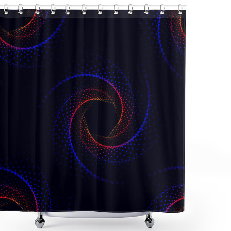 Personality  Geometric Seamless Pattern Of Spiral Dots.  Shower Curtains