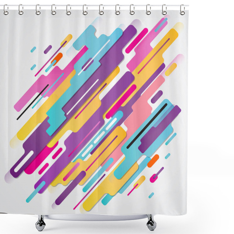 Personality  Abstraction Modern Style Composition Made Of Various Rounded Sha Shower Curtains