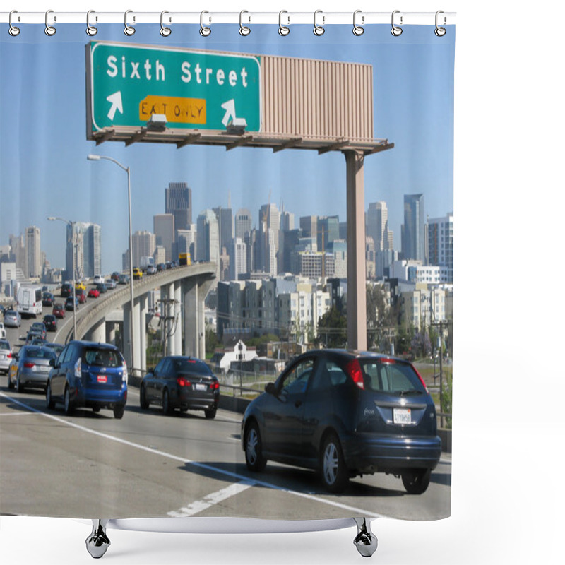 Personality  Freeway Traffic In San Francisco, California Shower Curtains