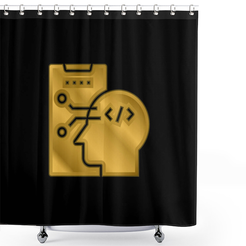 Personality  Algorithm Gold Plated Metalic Icon Or Logo Vector Shower Curtains