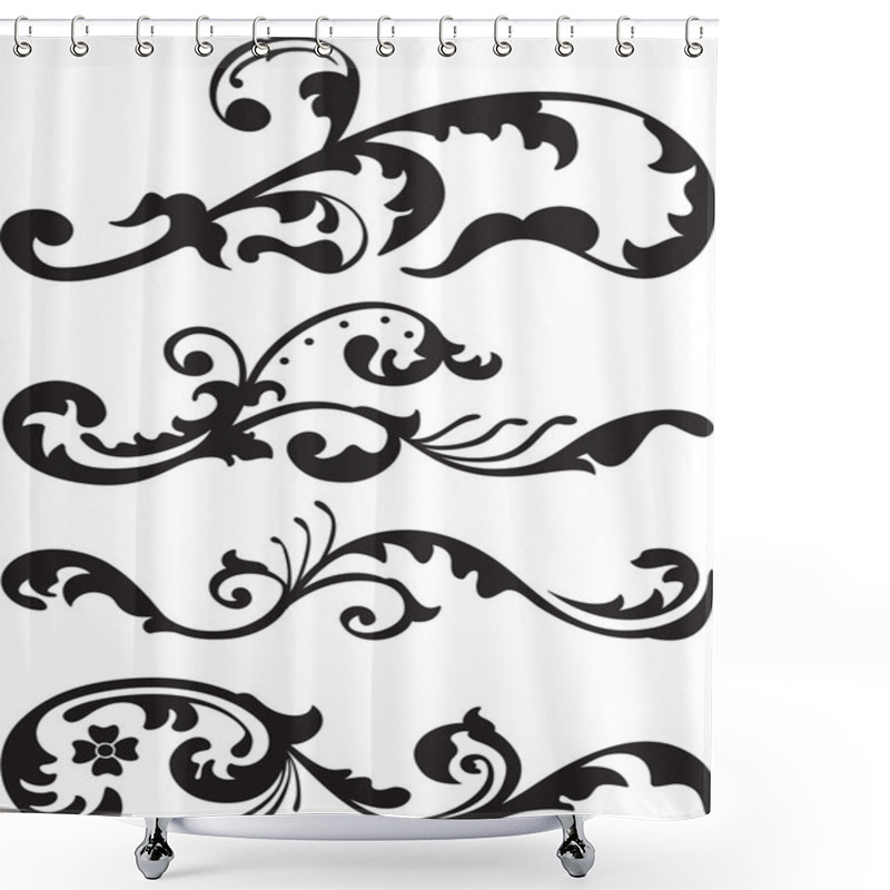 Personality  Set Of Victorian Dividers Line Shower Curtains