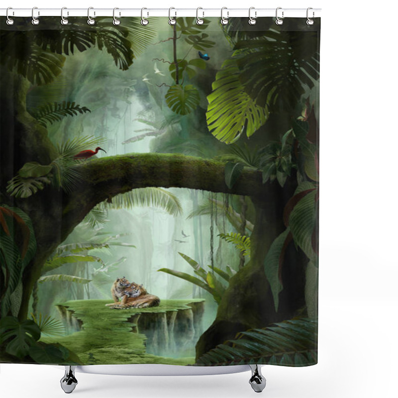 Personality  Inside A Deep Mystical Jungle Canyon, Can Be Used As Background, Wallpaper Shower Curtains