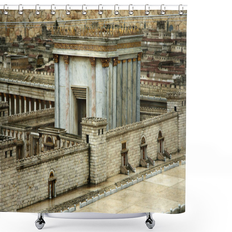 Personality  Model Of The Second Temple, Jerusalem, Israel. Shower Curtains