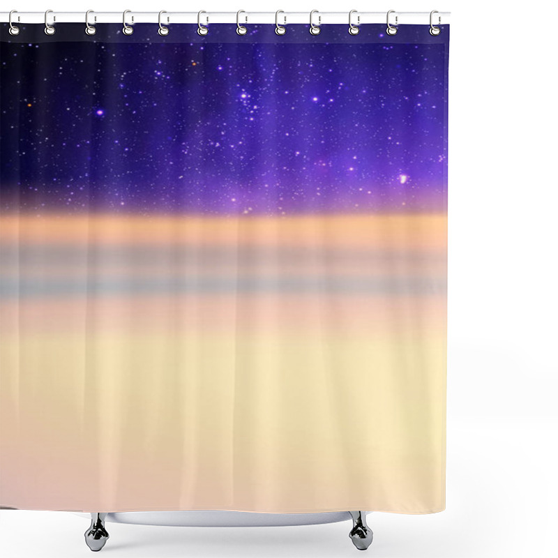 Personality  Clouds And Starry Sky. Natural Background With Fog Waves And Milky Way Shower Curtains