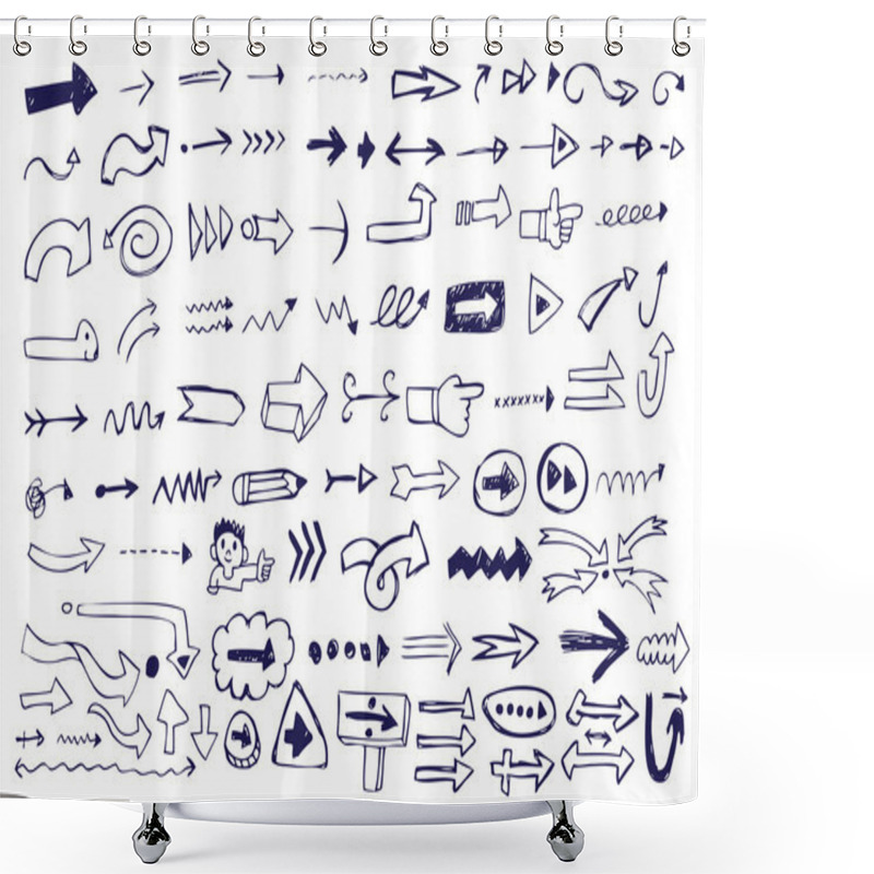 Personality  Arrow Doodles Shower Curtains