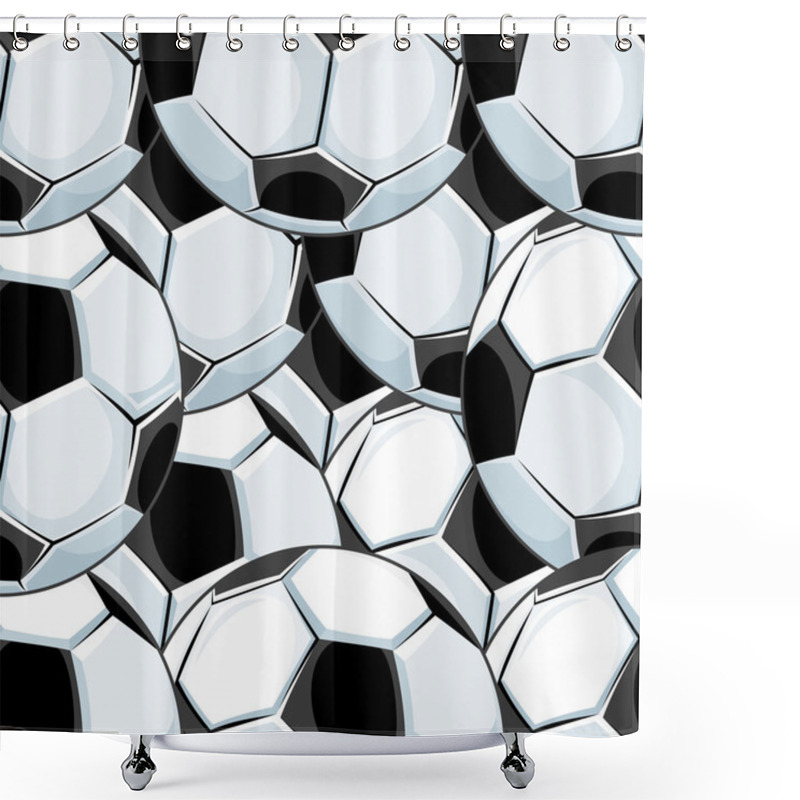 Personality  Background Pattern Of Overlapping Soccer Balls Shower Curtains