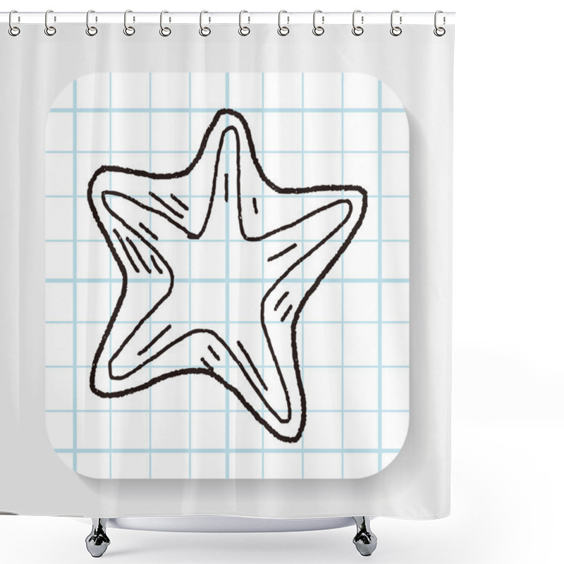 Personality  Starfish Doodle Shower Curtains