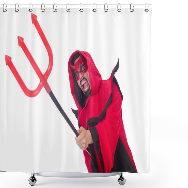 Personality  Man Devil In Red Costume Shower Curtains