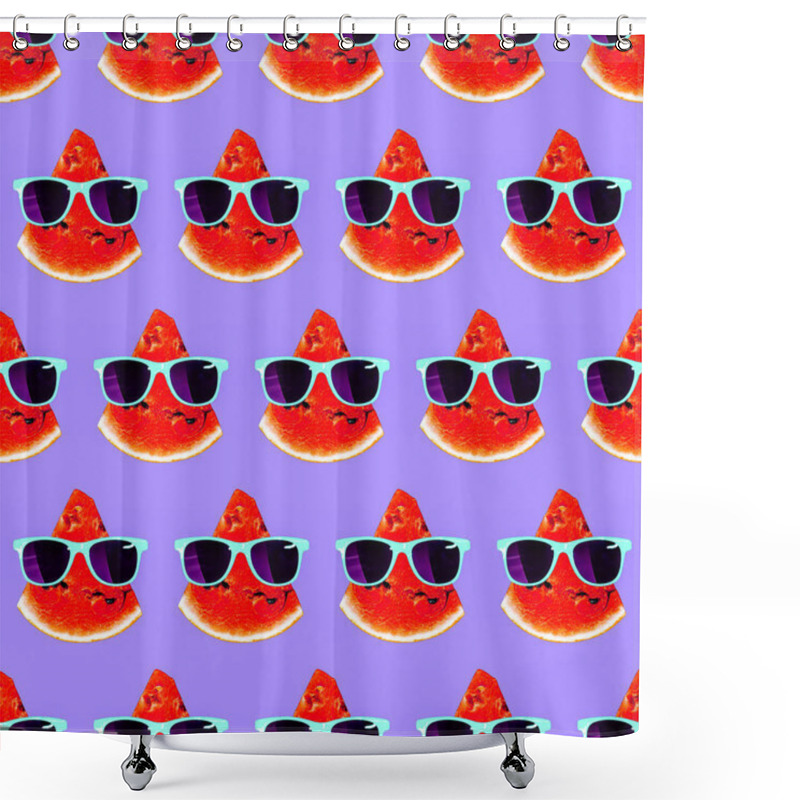 Personality  Ideal Tropical Summer Print For T-shirt, Apparel, Textile Or Wrapping. Watermelon Pattern. Seamless And Repeatable. Shower Curtains