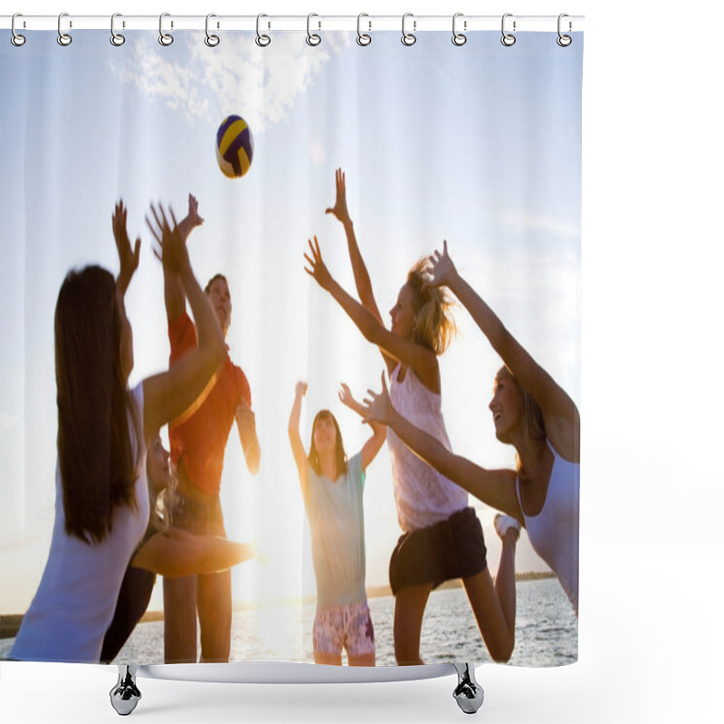 Personality  Volleyball On The Beach Shower Curtains