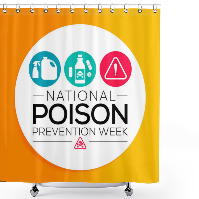 Personality  National Poison Prevention Week (NPPW) Is Observed Every Year In March, To Highlight The Dangers Of Poisonings For People Of All Ages. Vector Illustration Shower Curtains