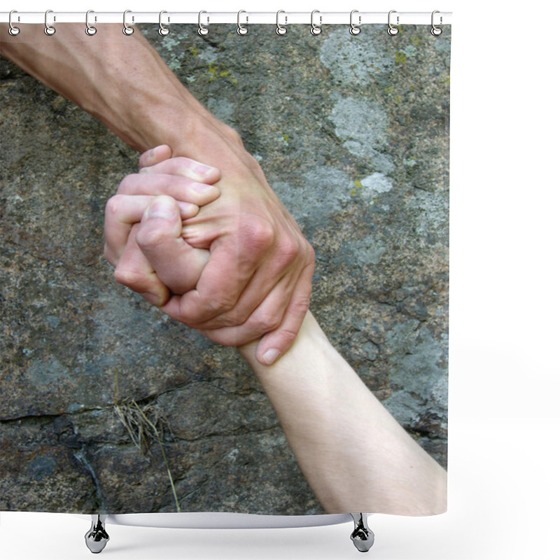 Personality  Hand In A Hand Shower Curtains