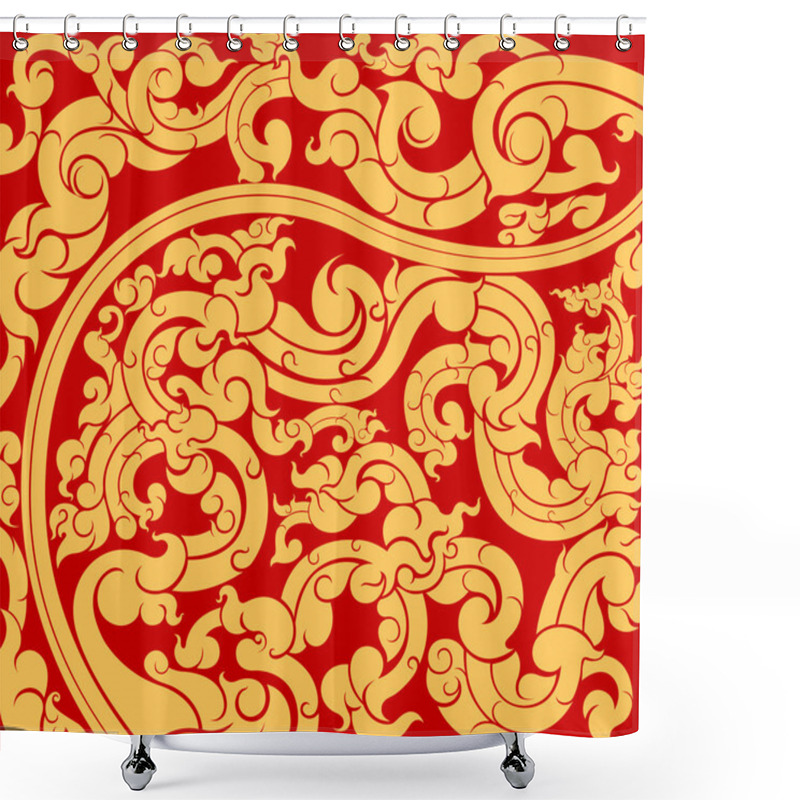 Personality  Gold Art Pattern Shower Curtains