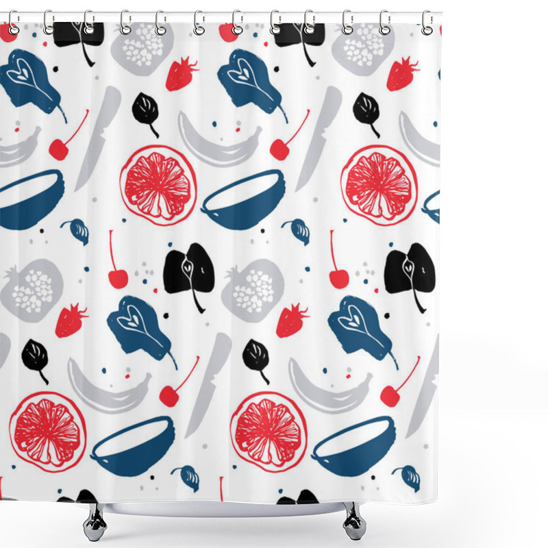 Personality  Fruit Silhouettes  Pattern Shower Curtains