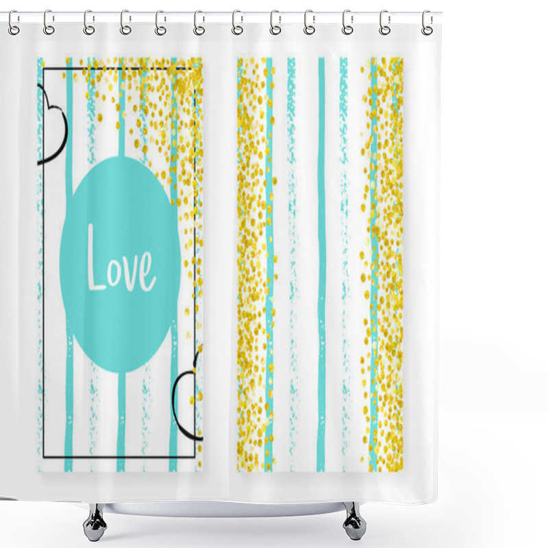 Personality  Wedding Invitation Set With Dots And Sequins. Bridal Shower Card Shower Curtains