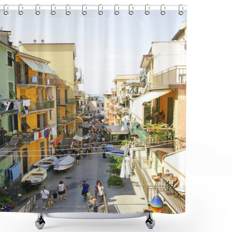 Personality  View Of Riomaggiore, Cinque Terre, La Spezia, Italy Shower Curtains