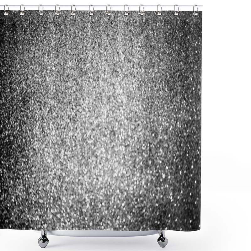 Personality  Abstract Background With Shiny Silver Glitter Decor Shower Curtains