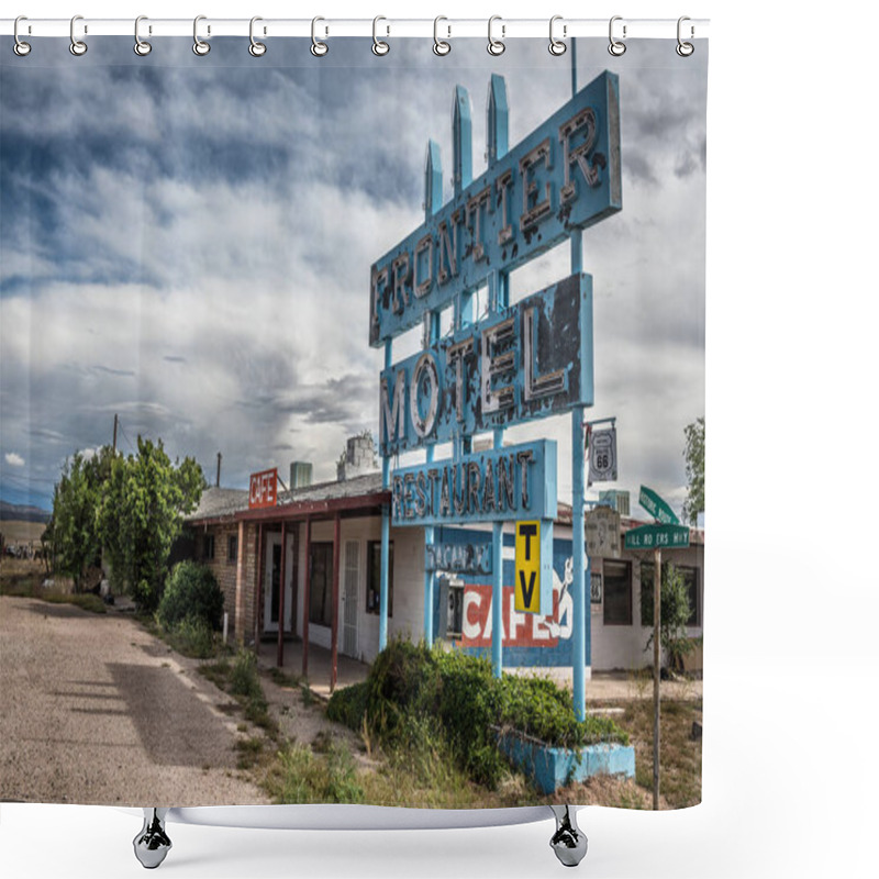 Personality  Abandoned Frontier Motel On Historic Route 66 In Arizona Shower Curtains