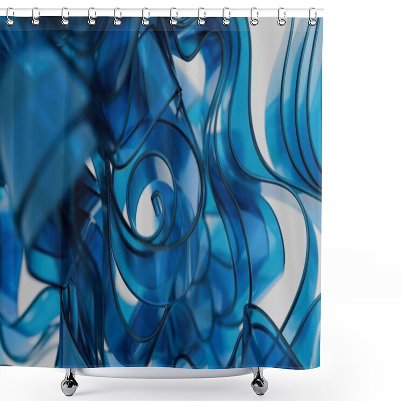 Personality  Abstract Dark Green And Black Fluid Shapes With Subtle Highlights Shower Curtains