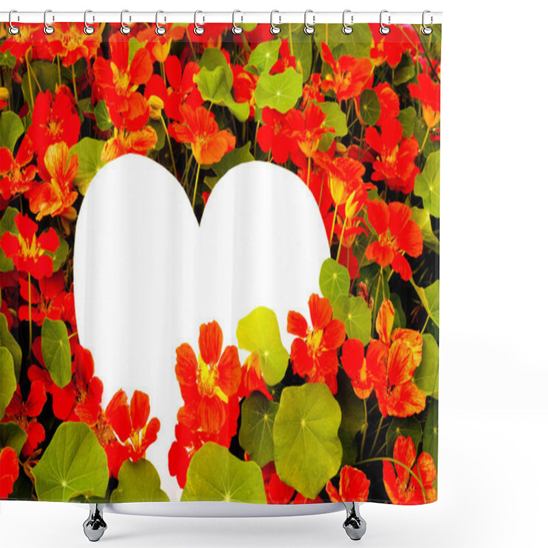 Personality  Flower Greetings From Heart Shower Curtains