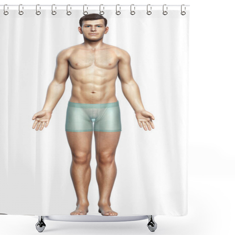 Personality  3d Rendered Illustration Of The Male Body Shower Curtains