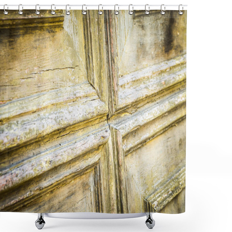 Personality  Ancient Doors Close Up Within The Historical Venetian Streets Shower Curtains