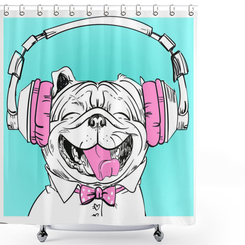 Personality  Cute Portrait Of A Dog Shower Curtains