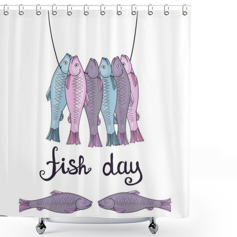 Personality  Fish Design Background Shower Curtains