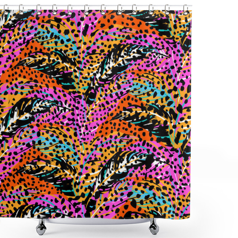 Personality  Abstract Pattern Inspired By Tropical Birds Shower Curtains