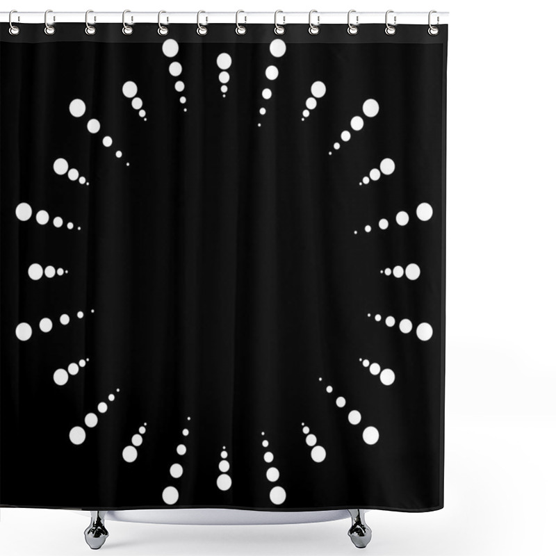 Personality  Dotted Radial, Radiating Lines.  Shower Curtains