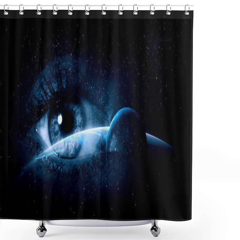 Personality  Human Eye And Space. Elements Of This Image Furnished By NASA. Shower Curtains