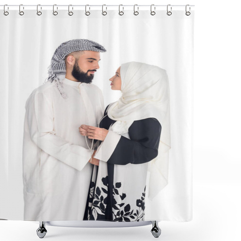 Personality  Muslim Couple Embracing Shower Curtains