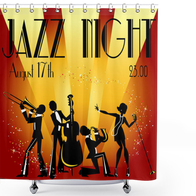 Personality  Jazz Band Shower Curtains