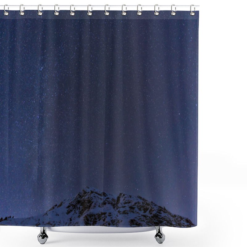 Personality  Landscape With Mountains And Blue Sky In Winter Night Shower Curtains