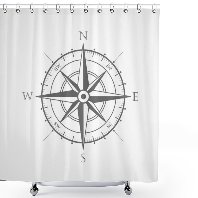 Personality  Wind Rose Compass Vector Symbol Shower Curtains