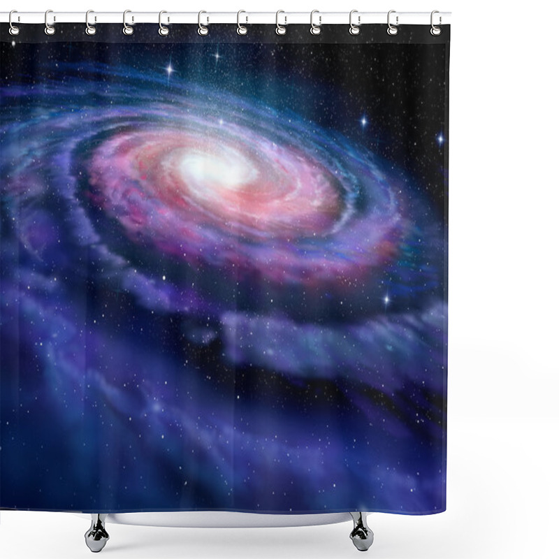 Personality  Spiral Galaxy, Illustration Of Milky Way Shower Curtains