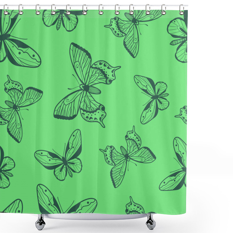 Personality  Butterflies Seamless Pattern. Shower Curtains