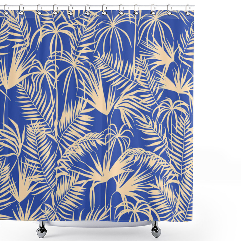 Personality  Vector Seamless Graphical Artistic Topical Foliage Pattern Shower Curtains