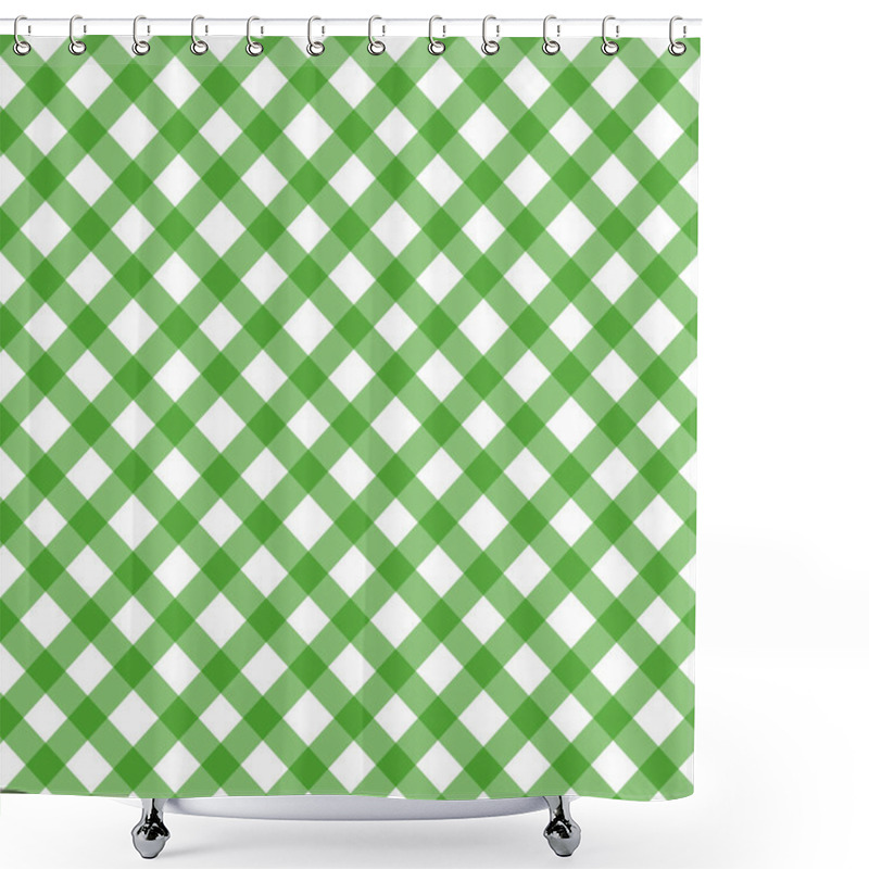 Personality  Green Argyle Seamless Pattern Background. Irish Or St. Patrick Theme. Diamond Shapes With Dashed Lines. Simple Flat Vector Illustration. Shower Curtains